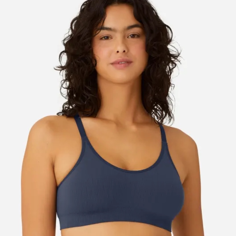 Bombas Rib Seamless Bralette size MEDIUM/LARGE Midnight Navy - worn and washed